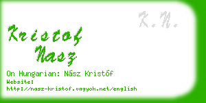 kristof nasz business card
